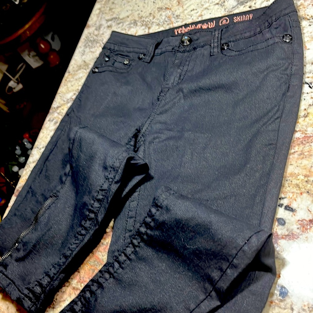 Rebel Soul black skinny jeans size 8